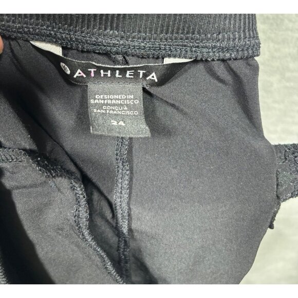 Athleta Womens Pants Sz 24 Black Relaxed Fit Workout Activewear - Picture 4 of 5